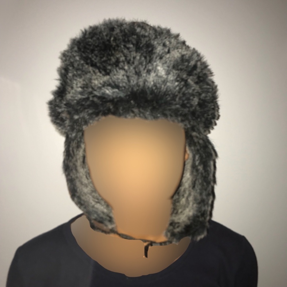 Grey and Brown Fuzzy Winter Hat Waterproof